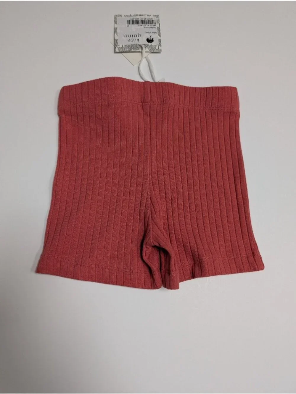 Kate Quinn Organic Cotton Wide Rib Faded Rose 5Y Bike Shorts Red Pink